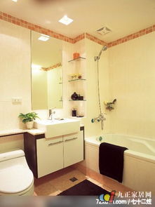 沖突美感的體現(xiàn),北京泰吉偉邦設(shè)計公司,馬豪,浴室,洗臉臺面,收納柜,用品架,造型拼貼主墻,裝修效果圖 第2張 家居圖庫 九正家居網(wǎng)